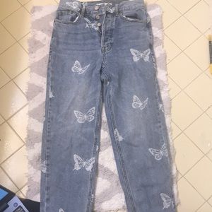 PacSun High Rise Slim Fit Butterfly Print Jeans
